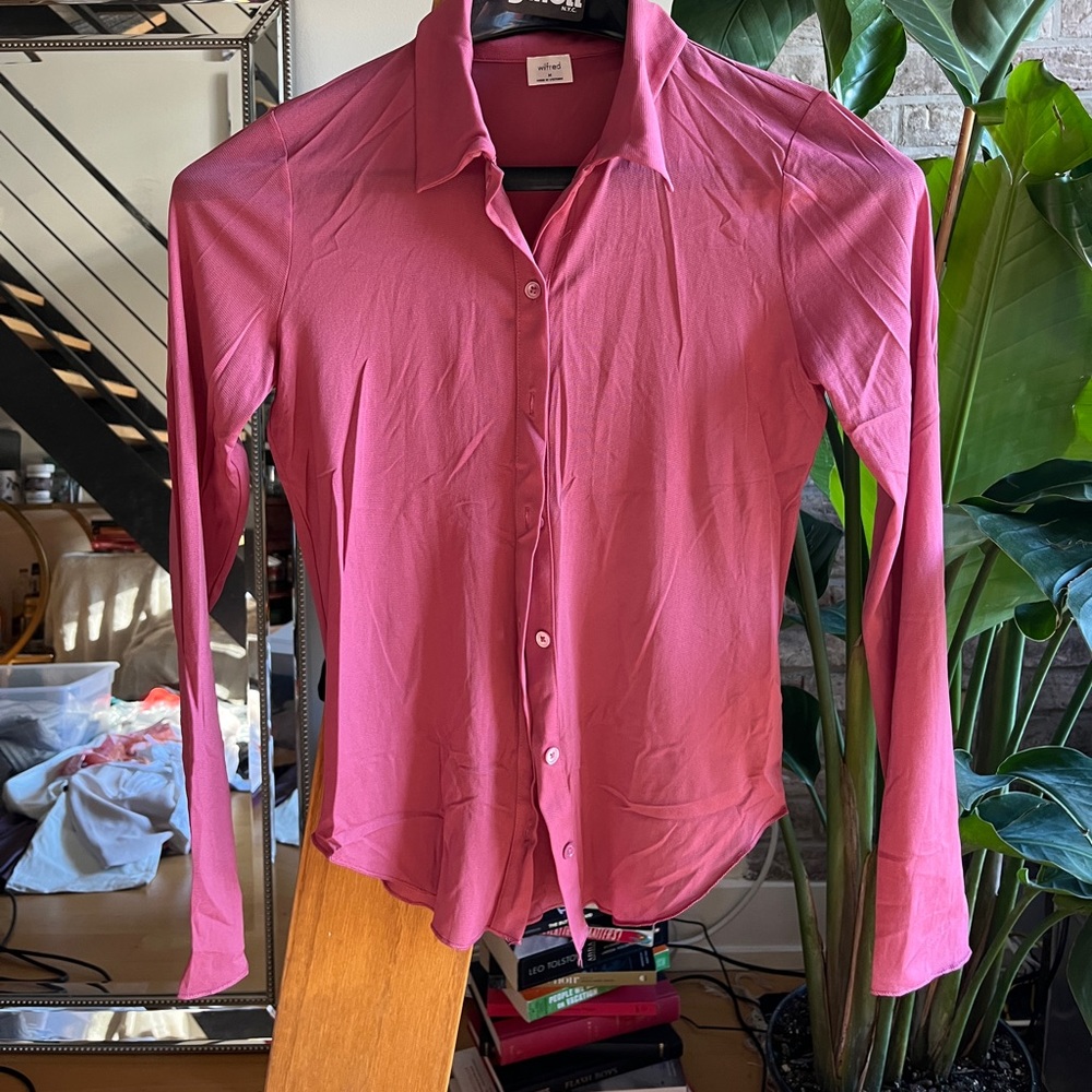 Wilfred Women's Pose Longsleeve Blouse PINK size M